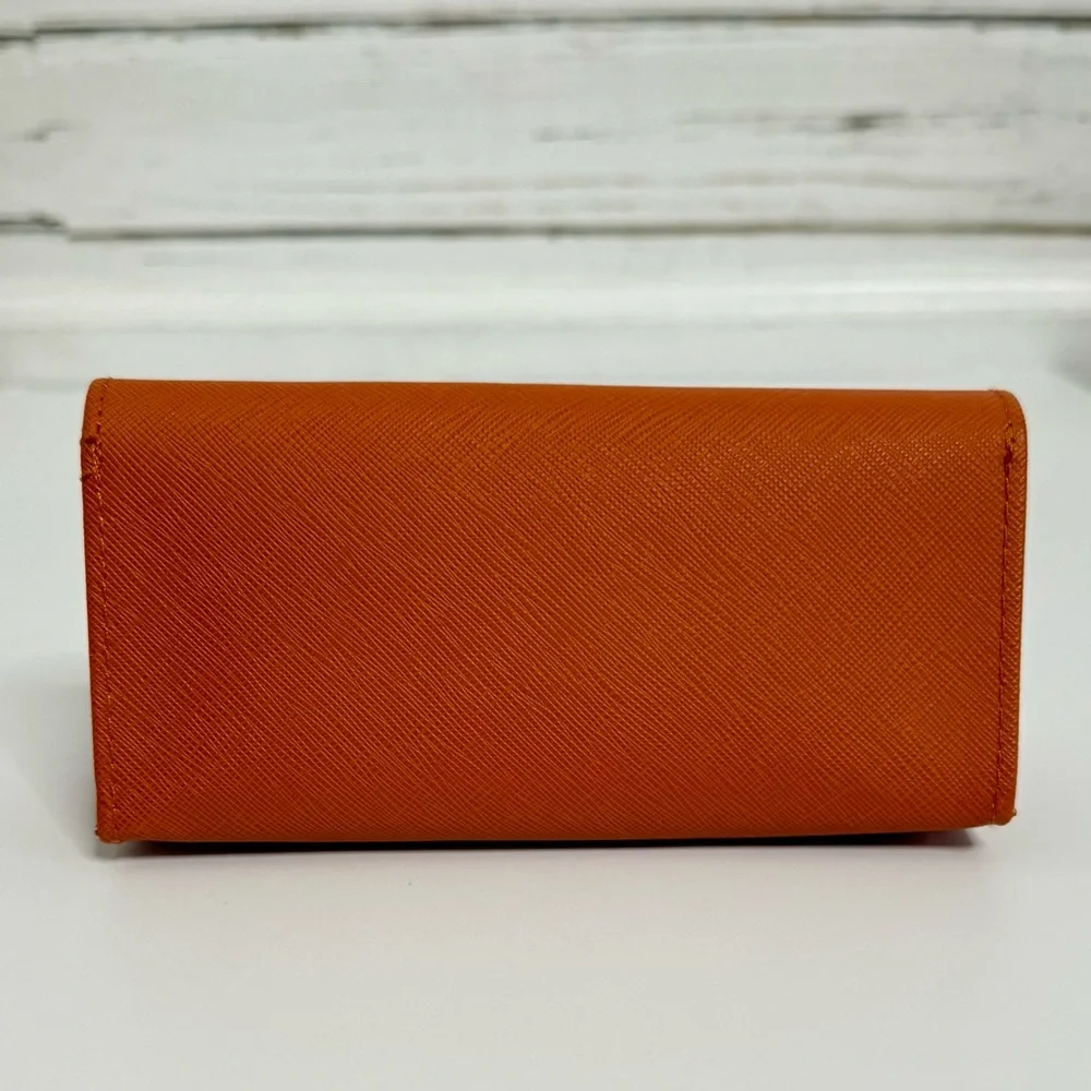Tory Burch Orange Saffiano Leather Eyeglass/Sunglass Case (no frames included)